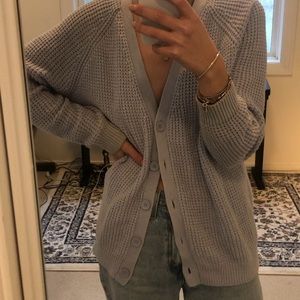 Oversized baby blue cardigan